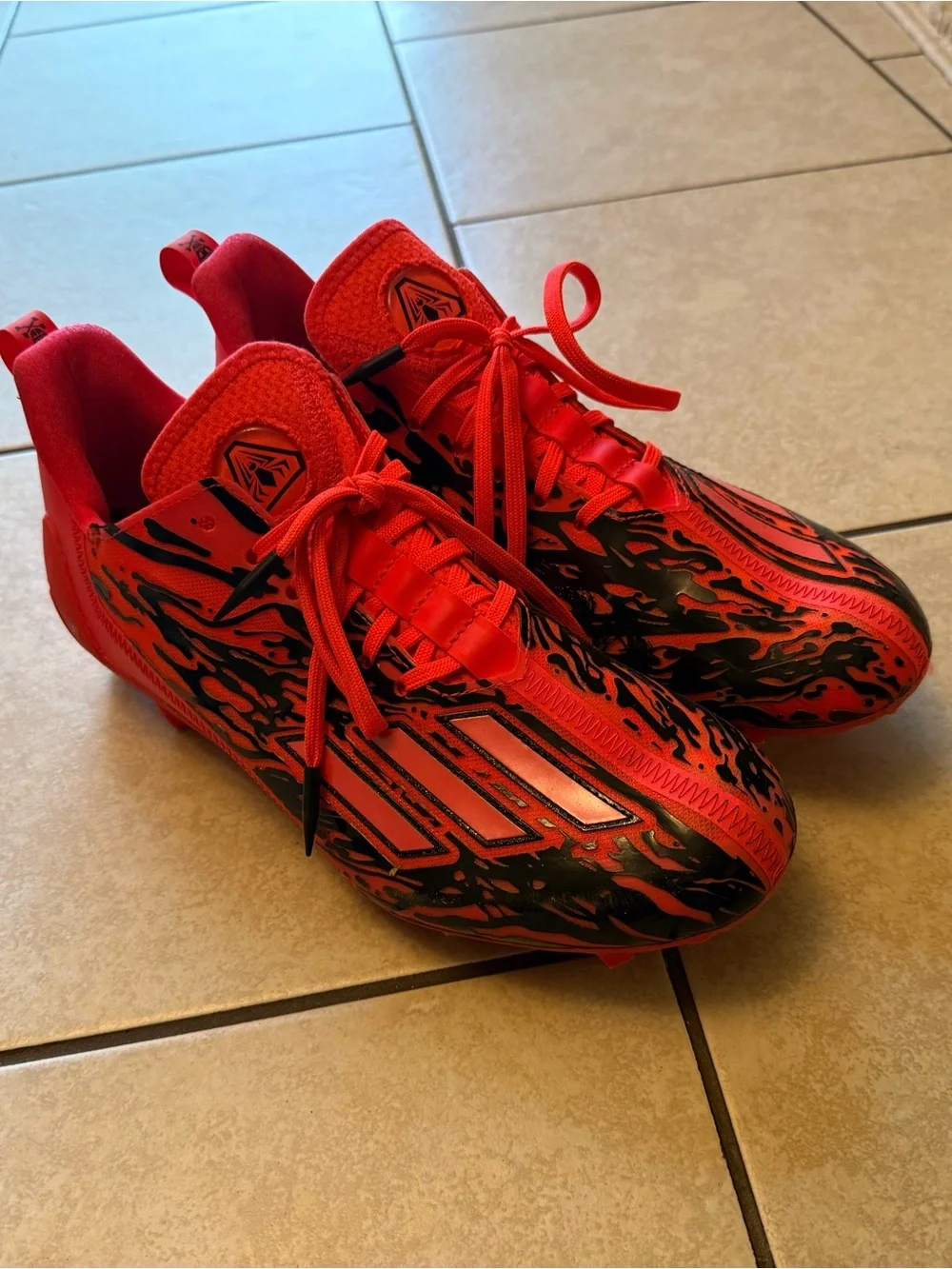Adidas Adizero 12.0 Poison Red/Black Football/Soccer Cleats Men’s Size 10US